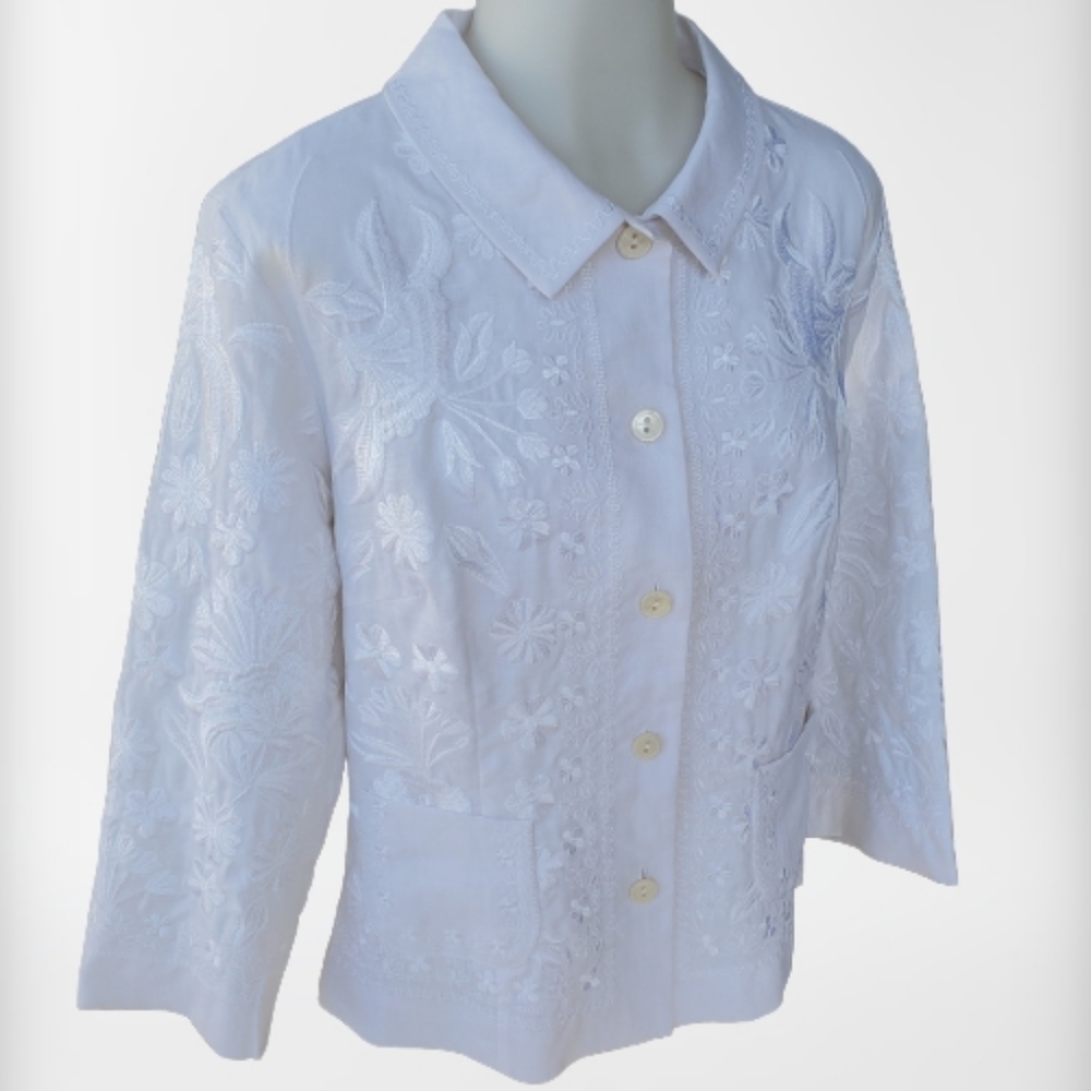 Sonia Bogner Linen Embroidered Jacket - Picture 3 of 10